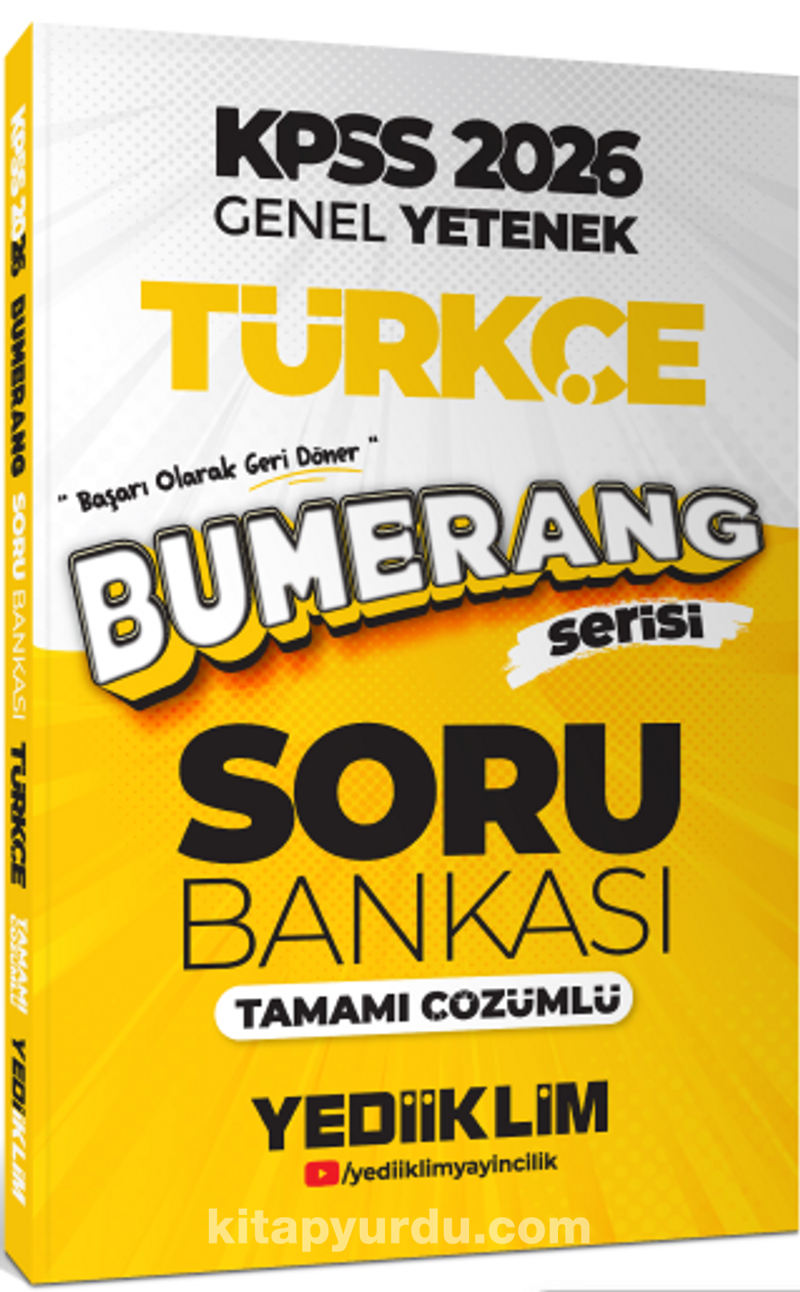 2026 KPSS Genel Yetenek Bumerang Türkçe Tamamı Çözümlü Soru Bankası