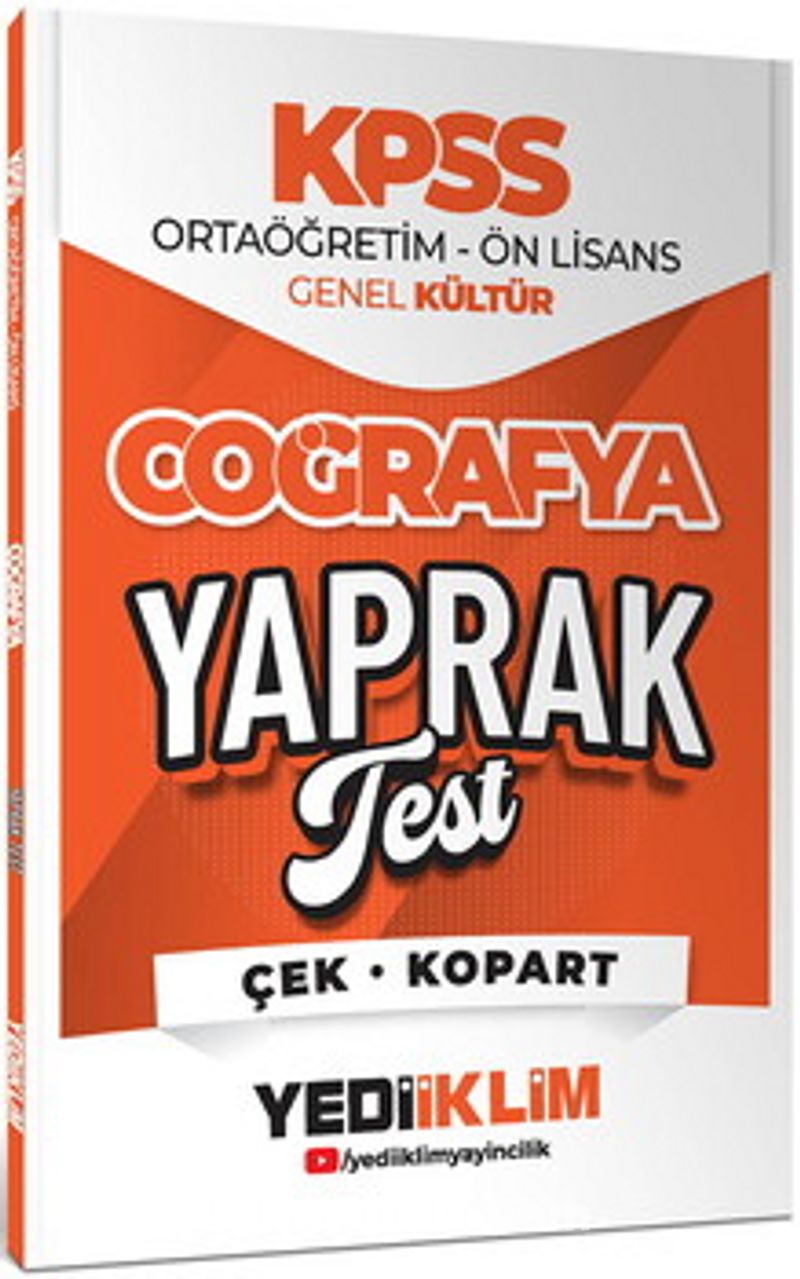 2026 KPSS Ortaöğretim-Önlisans Coğrafya Çek Kopart Yaprak Test