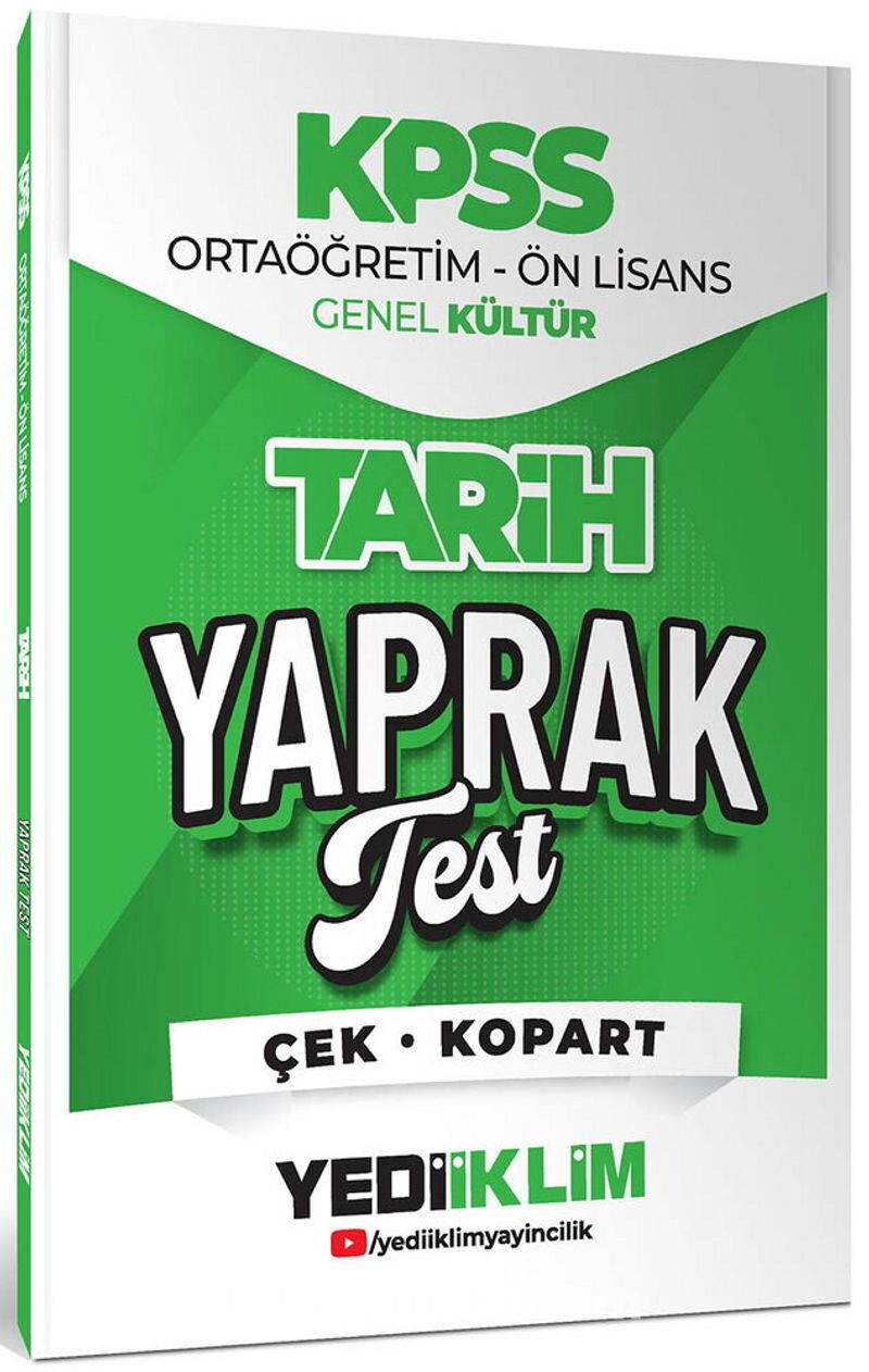 2026 KPSS Ortaöğretim-Önlisans Tarih Çek Kopart Yaprak Test