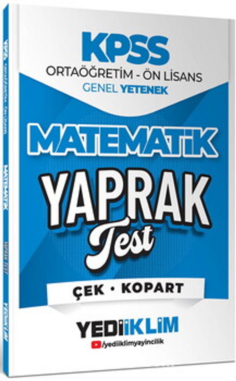 2026 KPSS Ortaöğretim-Önlisans Matematik Çek Kopart Yaprak Test