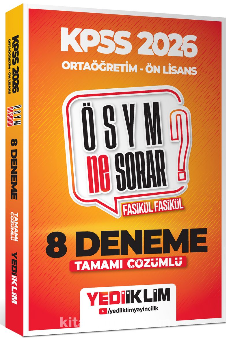 2026 KPSS ÖSYM Ne Sorar Ortaöğretim Ön Lisans Tamamı Çözümlü Fasikül 8 Deneme