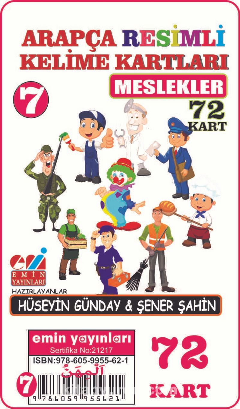 Arapça Resimli Kelime Kartları 7 / Meslekler